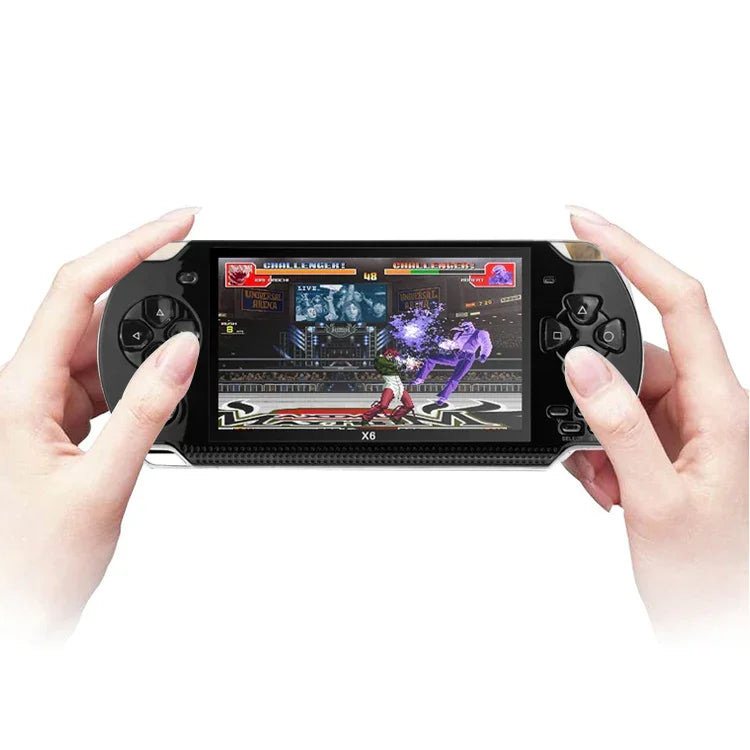 Consola de Jogos Retro Portátil X6 com Ecrã de 4,3 polegadas, Câmara de 3MP, 10000 Jogos Integrados, Suporta E-book / Gravação / Reprodução de Música / Reprodução de Vídeo, X6