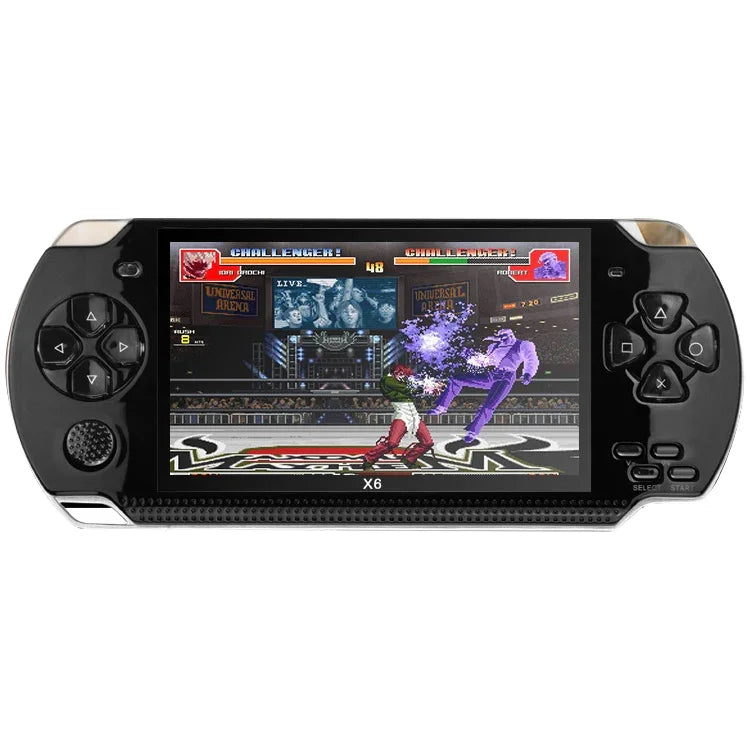 Consola de Jogos Retro Portátil X6 com Ecrã de 4,3 polegadas, Câmara de 3MP, 10000 Jogos Integrados, Suporta E-book / Gravação / Reprodução de Música / Reprodução de Vídeo, X6