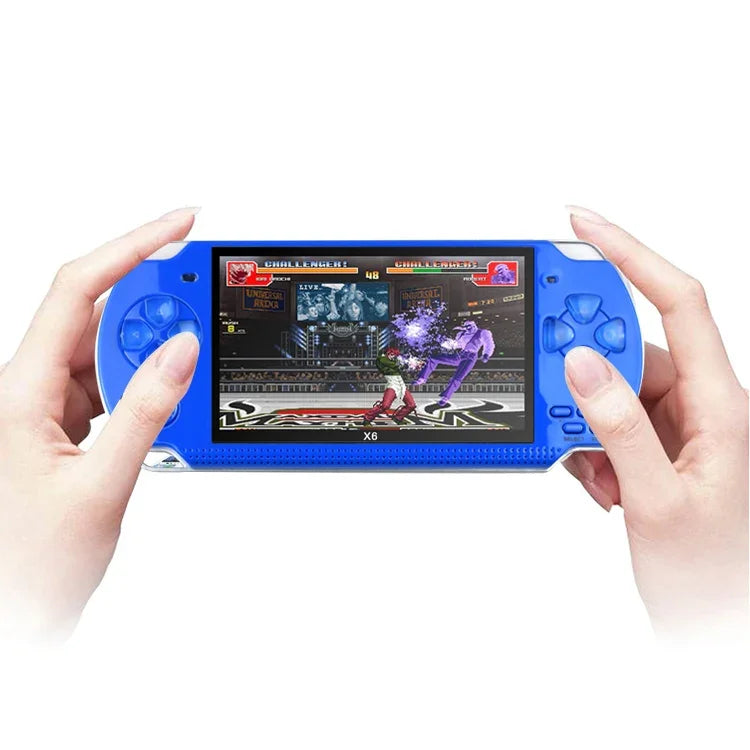 Consola de Jogos Retro Portátil X6 com Ecrã de 4,3 polegadas, Câmara de 3MP, 10000 Jogos Integrados, Suporta E-book / Gravação / Reprodução de Música / Reprodução de Vídeo, X6