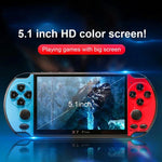 Consola de Jogos Portátil Clássica Retro X7 Plus com Ecrã HD de 5,1 polegadas e Memória de 8G, Suporta MP4 / ebook, X7 Plus (Amarelo + Vermelho), X7 Plus (Amarelo), X7 Plus (Azul + Vermelho), X7 Plus (Azul), X7 Plus (Vermelho)