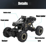 Veículo de Controlo Remoto 4WD com Dois Motores 2.4GHz para Escalada Off-Road, Modelo:9268, 9268 (Preto), 9268 (Prateado)