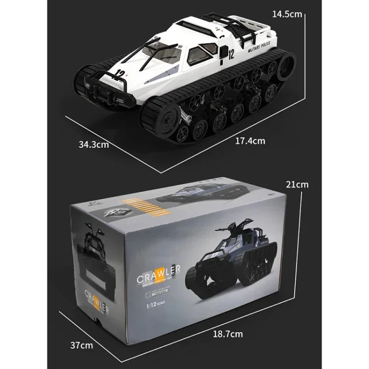 SG-1203 Veículo Tanque de Controlo Remoto Simulado 1:12 2.4G EV com Esteiras, Modelo de Carro Todo-o-Terreno
