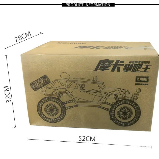 Brinquedo de Veículo de Controlo Remoto Todo-o-Terreno HD609 1:8 de Liga Sobredimensionada para Escalada