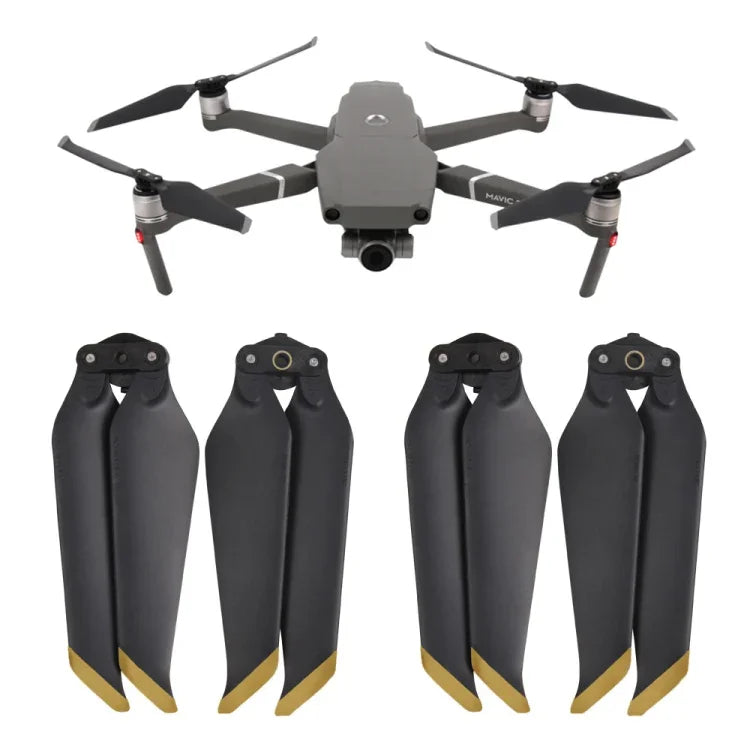 2 Pares de Hélices de Liberação Rápida de Baixo Ruído 8743F para DJI Mavic 2 Pro / Zoom, Para DJI Mavic 2  2 Pares Dourados, Para DJI Mavic 2  2 Pares Prateados