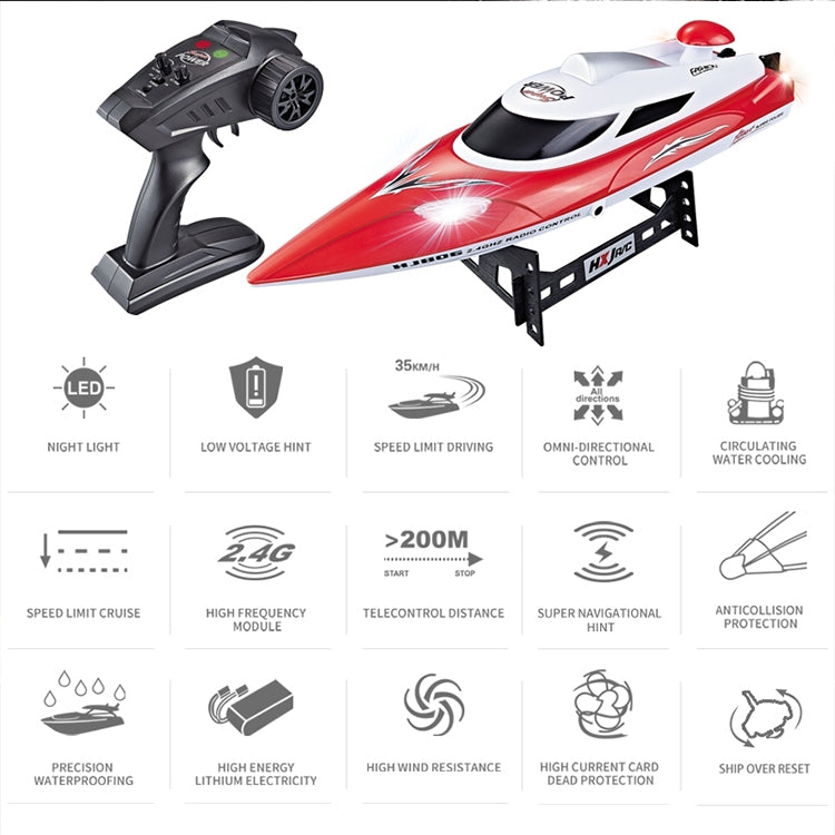 HongXunJie HJ806 Barcos de Corrida de Alta Velocidade com Arrefecimento a Água 2.4Ghz com Comando Remoto, Função de Inversão Automática, Distância de Controlo de 200m