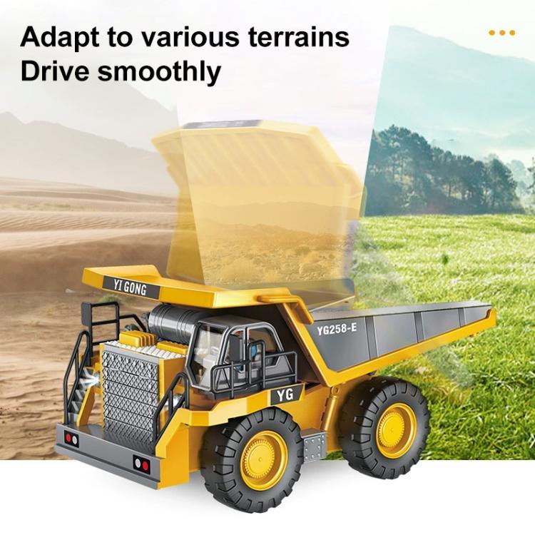 MoFun 1048 Veículo de Construção de Carga com Controlo Remoto 2.4G de Nove Canais Caminhão Basculante de Mineração Multifuncional 1:24, 1048 (Prateado)
