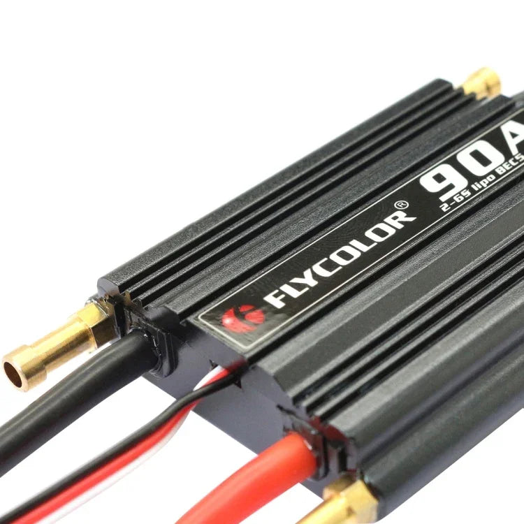 Controlador Eletrónico de Velocidade Impermeável Flycolor Flymoster Série 90A 2-6S para Barco RC, 90A 2-6S