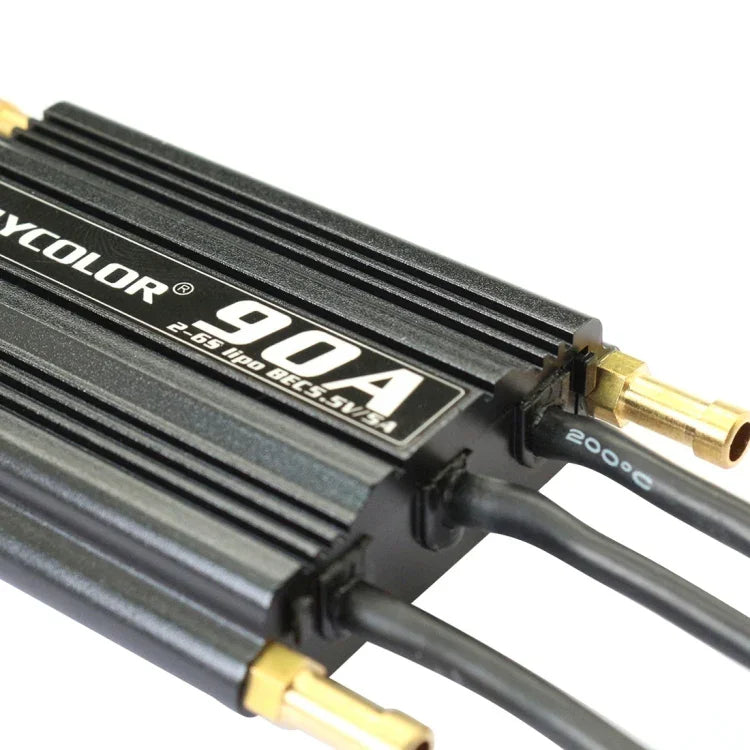 Controlador Eletrónico de Velocidade Impermeável Flycolor Flymoster Série 90A 2-6S para Barco RC, 90A 2-6S