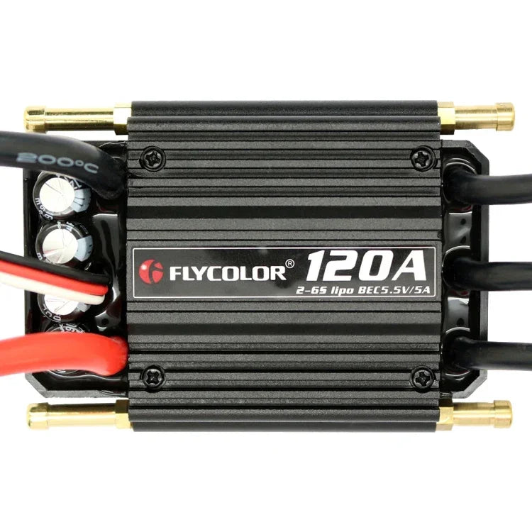 Controlador Eletrónico de Velocidade Impermeável Flycolor Flymoster Series 120A 2-6S para Barco RC, 120A 2-6S