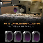 Sunnylife M2P-FI538 Filtros de Lente ND8-PL + ND16-PL + ND32-PL + ND64-PL ND-PL para DJI Mavic 2 Pro