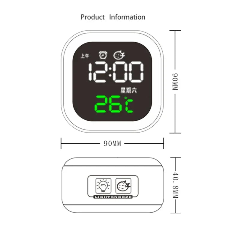 Relógio Inteligente USB para Casa com Luz Noturna, Função de Memória e Ecrã LED, Relógio Inteligente