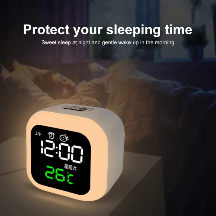 Relógio Inteligente USB para Casa com Luz Noturna, Função de Memória e Ecrã LED, Relógio Inteligente