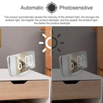 TS-8201-W Espelho de Maquilhagem LED Multifuncional Relógio de Secretária Alarme Electrónico Fotosensível Automático