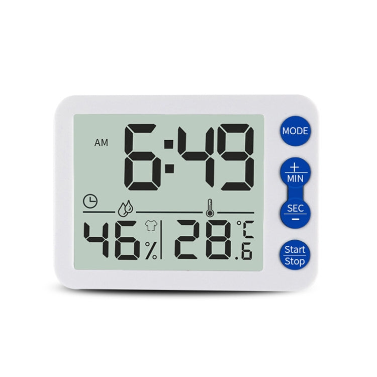 TS-9606-WR Temporizador de alarme com ecrã grande, medidor de temperatura e humidade (Branco e Vermelho)