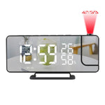 Relógio Despertador Digital com Projeção em Espelho TS-9210 com Rádio FM e Medidor de Temperatura e Humidade, TS-9210 com Rádio FM