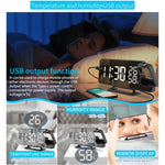Relógio Despertador Digital com Projeção em Espelho TS-9210 com Rádio FM e Medidor de Temperatura e Humidade, TS-9210 com Rádio FM