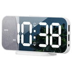 Relógio Despertador LED Espelho 8821 com Função Soneca, 8821 (Preto), 8821 (Branco)