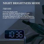 Relógio Despertador LED Espelho 8821 com Função Soneca, 8821 (Preto), 8821 (Branco)