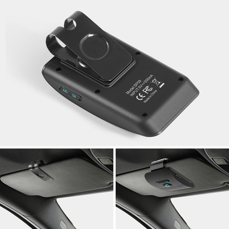SP09 Kit de Mãos Livres para Carro Altifalante Bluetooth Sem Fios Multiponto V4.2, Suporta Leitura de Voz e Sensor de Vibração