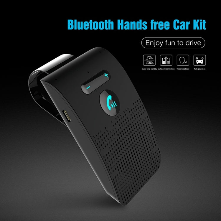 SP09 Kit de Mãos Livres para Carro Altifalante Bluetooth Sem Fios Multiponto V4.2, Suporta Leitura de Voz e Sensor de Vibração