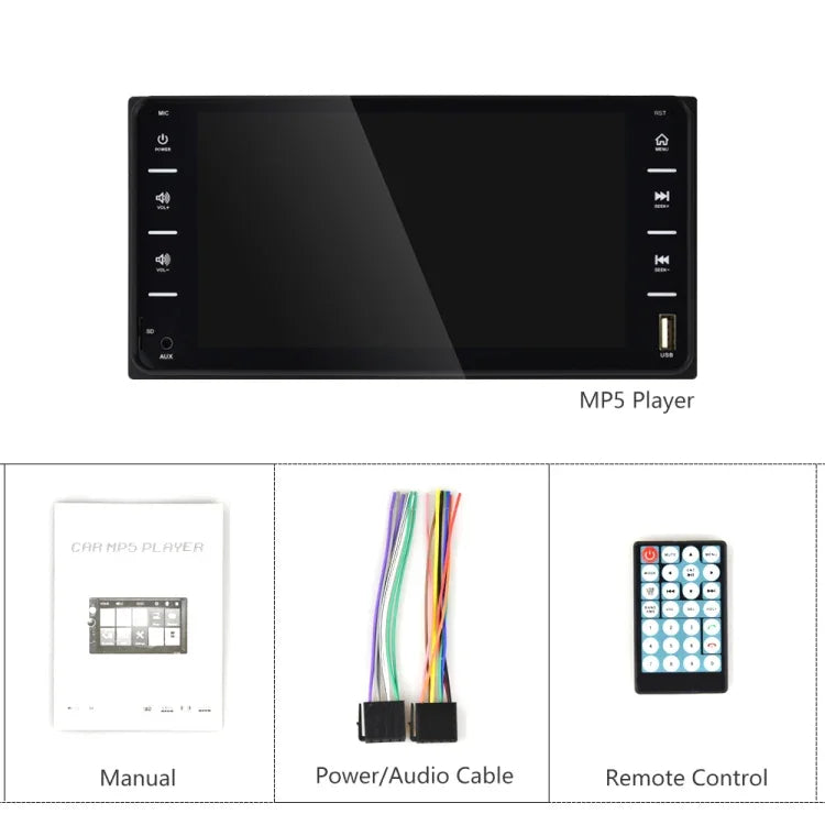 Navegador GPS Automóvel 848V com Ecrã Multi-toque de 7 polegadas, Suporta Cartão TF / USB / AUX / Leitor MP5 / Espelhamento Android e iPhone, 848V