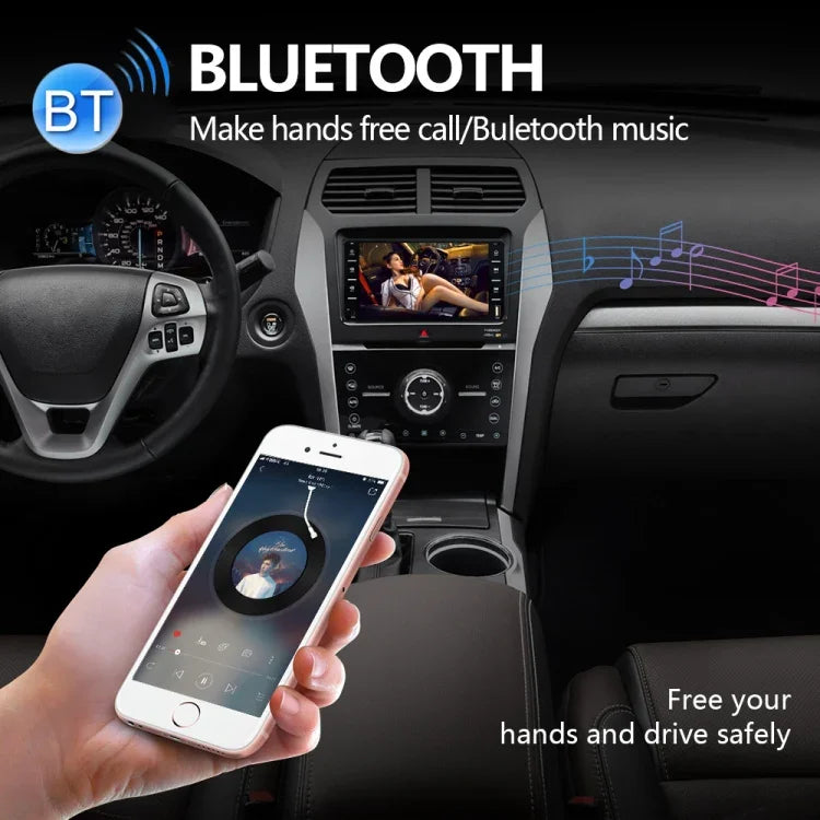 Navegador GPS Automóvel 848V com Ecrã Multi-toque de 7 polegadas, Suporta Cartão TF / USB / AUX / Leitor MP5 / Espelhamento Android e iPhone, 848V