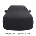 Capa de Carro em Algodão com Força Elástica, Isolante Térmico, Anti-Pó e Anti-UV para Hatchback, Tamanho: 3.9m~4.19m, Tamanho: 3.9m~4.19m