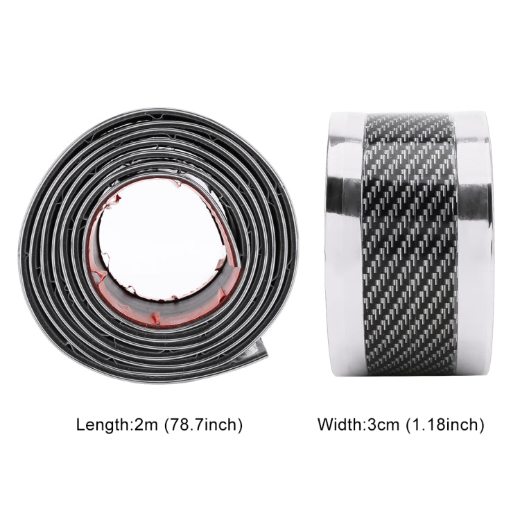 Universal Electroplate Carbon Fibre Car Door Threshold Decoration Strip Decorative Sticker, Size : 3CM x 2M, 3CM x 2M (Silver), 3CM x 2M (Gold), 3CM x 2M (Red)