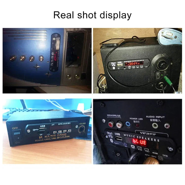 Decodificador de Áudio MP3 para Carro 12V com Rádio FM, Cartão TF, USB e AUX 3,5 mm, Sem Bluetooth e Sem Gravação, Sem Bluetooth e Sem Gravação