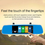 V100 7 inch LCD Touch Screen Rear View Mirror Car Recorder with Separate Camera, 170 Degree Wide Angle Viewing, Support Night Vision / Loop Video / Motion Detection / G-Sensor / TF Card, 7 inch
