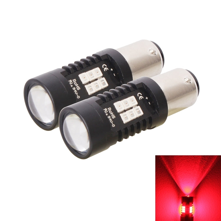 2 PCS 10.5W 1157-2835-21smd Red LED Car Brake Light Tail Light Bulb, DC 12-24V, 1157