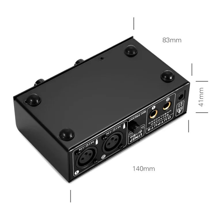 LINEPAUDIO A961 Amplificador de Microfone de 2 Canais Amplificador para Guitarra Elétrica e Baixo Elétrico, A961