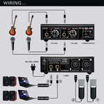 LINEPAUDIO A961 Amplificador de Microfone de 2 Canais Amplificador para Guitarra Elétrica e Baixo Elétrico, A961