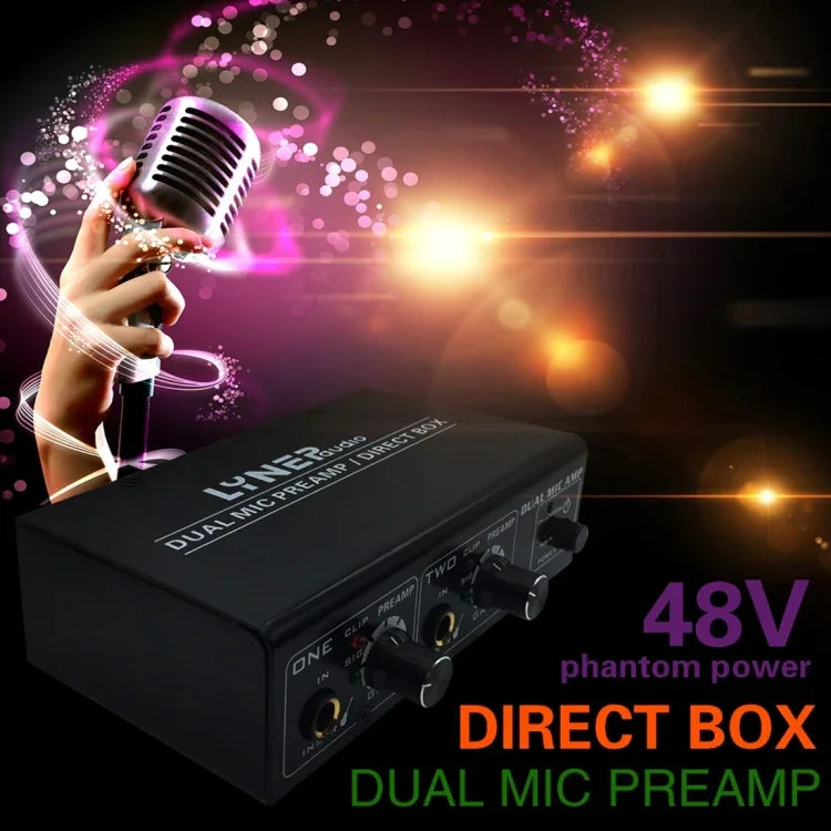 LINEPAUDIO A961 Amplificador de Microfone de 2 Canais Amplificador para Guitarra Elétrica e Baixo Elétrico, A961