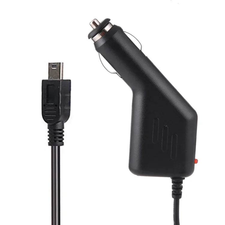 Adaptador Universal Mini USB para Carregador de Câmara DVR de Carro Navegação GPS Entrada 10V - 48V Saída 5V 1.5A, Comprimento do Cabo: 3,5m, Comprimento do Cabo Mini USB: 3,5m