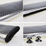 Cobertura de viseira para para-brisas de carro em folha de alumínio prateada, proteção solar, bloqueia o sol na janela frontal, proteção UV, tamanho: 130 x 60cm, 130 x 60cm