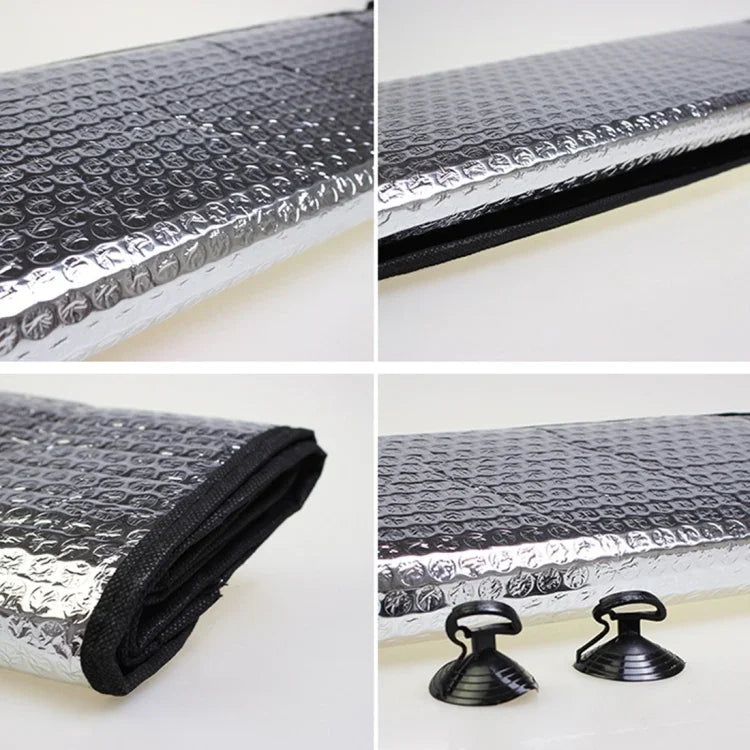 Cobertura de viseira para para-brisas de carro em folha de alumínio prateada, proteção solar, bloqueia o sol na janela frontal, proteção UV, tamanho: 130 x 60cm, 130 x 60cm