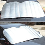 Cobertura de viseira para para-brisas de carro em folha de alumínio prateada, proteção solar, bloqueia o sol na janela frontal, proteção UV, tamanho: 130 x 60cm, 130 x 60cm