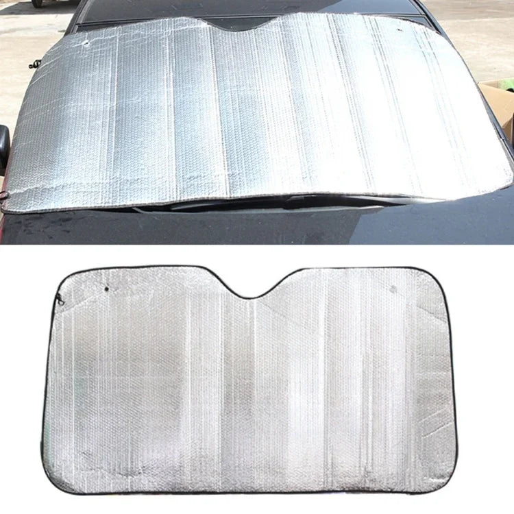 Protetor Solar para Para-brisas de Carro em Folha de Alumínio Prateada, Cobertura de Visor, Bloqueio para Janela Frontal, Proteção UV, Tamanho: 140 x 70cm, 140 x 70cm