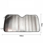 Protetor Solar para Para-brisas de Carro em Folha de Alumínio Prateada, Cobertura de Visor, Bloqueio para Janela Frontal, Proteção UV, Tamanho: 140 x 70cm, 140 x 70cm