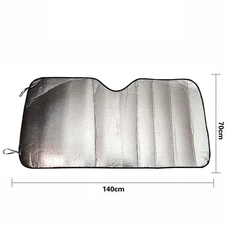 Protetor Solar para Para-brisas de Carro em Folha de Alumínio Prateada, Cobertura de Visor, Bloqueio para Janela Frontal, Proteção UV, Tamanho: 140 x 70cm, 140 x 70cm