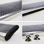 Protetor Solar para Para-brisas de Carro em Folha de Alumínio Prateada, Cobertura de Visor, Bloqueio para Janela Frontal, Proteção UV, Tamanho: 140 x 70cm, 140 x 70cm