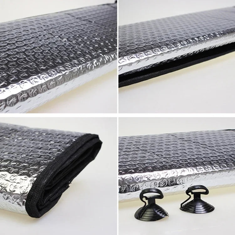 Protetor Solar para Para-brisas de Carro em Folha de Alumínio Prateada, Cobertura de Visor, Bloqueio para Janela Frontal, Proteção UV, Tamanho: 140 x 70cm, 140 x 70cm