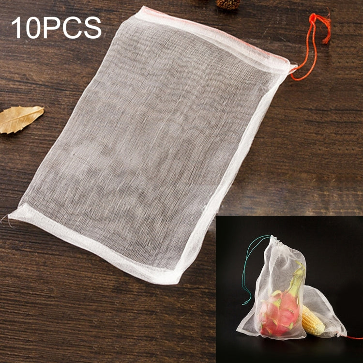 10 Sacos de Malha de Nylon para Jardim, Sementes, Frutas, Controlo de Pragas, Sacos para Hortícolas, Vinhas, Rede Anti-Pássaros, Rede de Controlo de Pragas, Filtros de Malha de Nylon, Acessórios, Tamanho: 15*10cm
