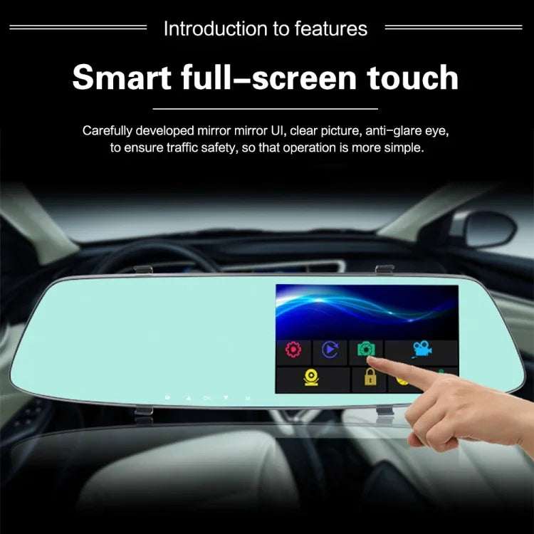 G705 Espelho Retrovisor com Ecrã Tátil LCD de 5 polegadas Gravador de Carro com Câmara Separada, Ângulo de Visão Largo de 170 Graus, Suporta Vídeo em Loop / Detecção de Movimento / Sensor G / Cartão TF, G705