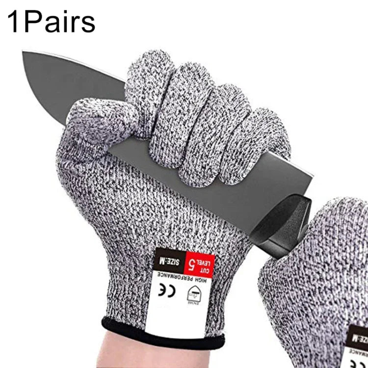 Par de Luvas de Jardinagem Resistentes a Cortes HPPE Grau Alimentar, Nível 5 de Resistência a Cortes e Desgaste, Luvas de Trabalho de Segurança, Tamanho: XL, Comprimento: 26cm, Tamanho: XL/Preto, Tamanho: XL/Branco