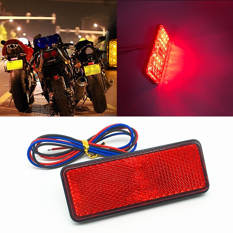 2 PCS Motorcycle Car Trailer DC 12-15V 24-LED Indicator Lamp Reflector Rectangle Marker Tail Light, Light Color: Red (Steady + Flash Lighting)