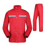 Calças de Chuva Divididas para Motociclista, Reflectoras e Duráveis, à Prova de Vento e Água para Bicicleta Elétrica, Adulto, Tamanho: L (Vermelho), Tamanho: L