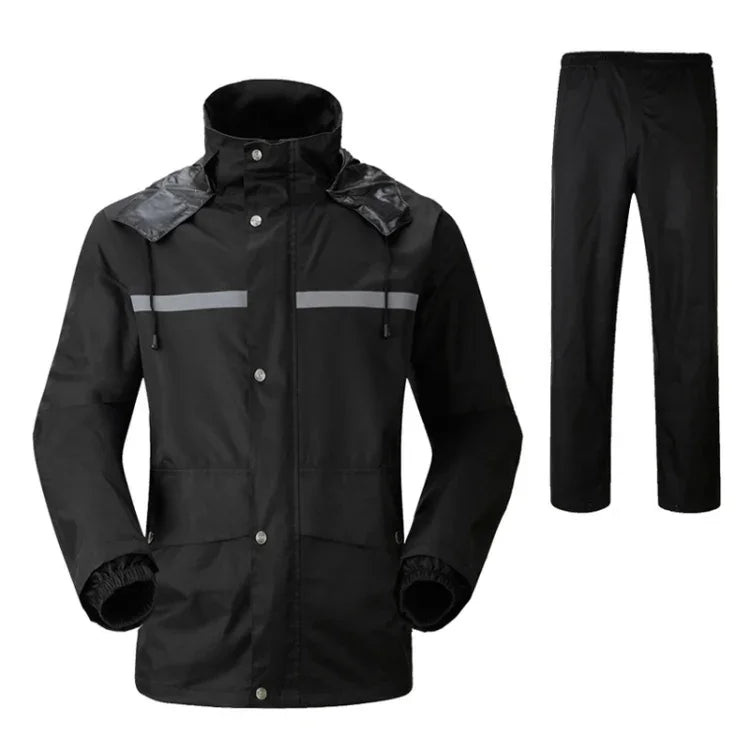 Calças de Chuva Divididas para Motociclista, Reflectoras e Duráveis, à Prova de Vento e Água para Bicicleta Elétrica, Adulto, Tamanho: 2XL (Preto), Tamanho: 2XL