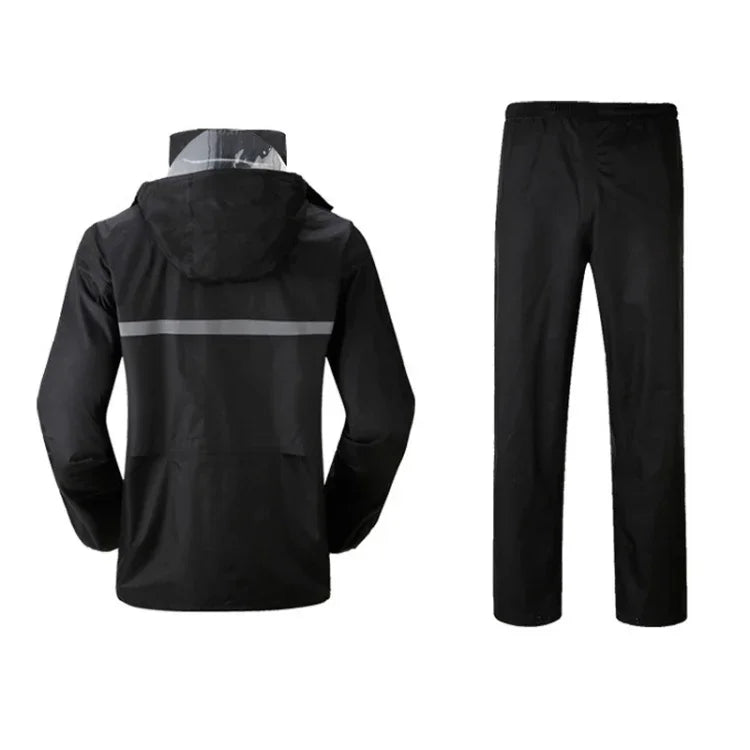 Calças de Chuva Divididas Reflectoras Duráveis para Motocicleta, Ciclismo e Bicicleta Elétrica, à Prova de Vento e Água para Adultos, Tamanho: L(Preto), Tamanho: L